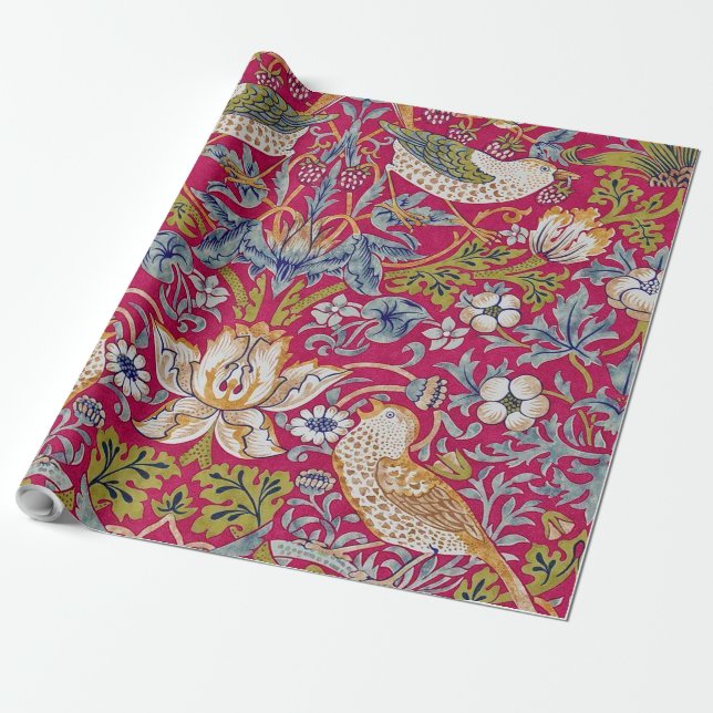 Papel De Regalo Ladrón de fresa, William Morris (Desenrollado)