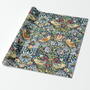 Papel De Regalo Ladrón de Fresas Morris Amarillo Marfil Pizarra Az