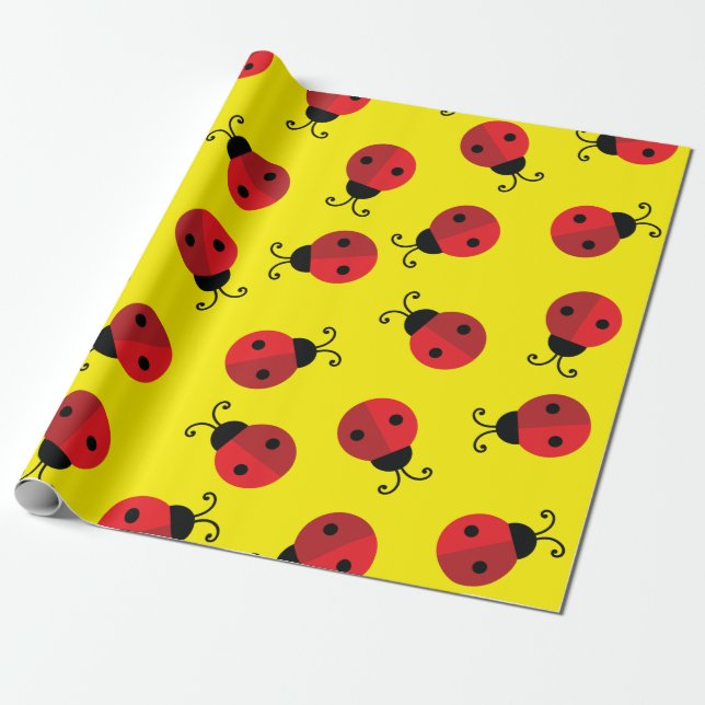 Papel De Regalo Lady Bug Cute Fiesta del primer cumpleaños (Desenrollado)
