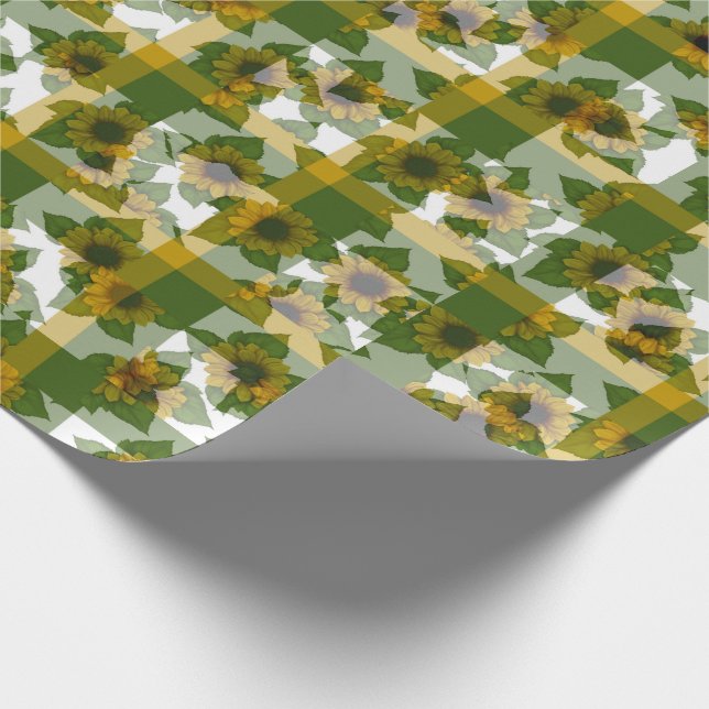 Papel De Regalo Ladybug-Sunflowers Plaid- (Esquina)