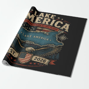 Papel De Regalo Lago América USA Anteriormente Divertido Patriótic