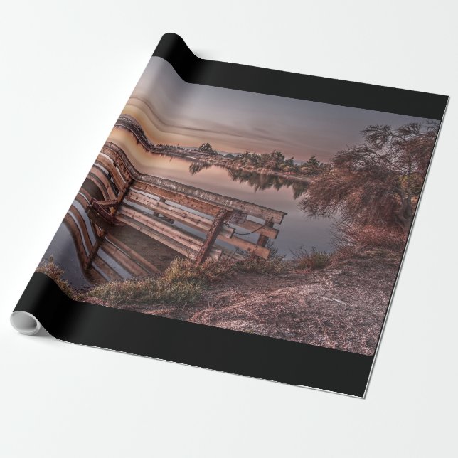 Papel De Regalo Lago Dock al amanecer (Desenrollado)