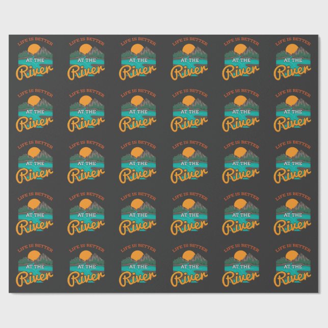 Papel De Regalo Lago - La Vida Es Mejor En El Río (Superficie plana)