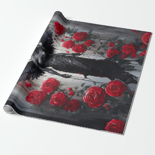 Papel De Regalo Lágrimas de ángel oscuro, divinidad y rosas rojas