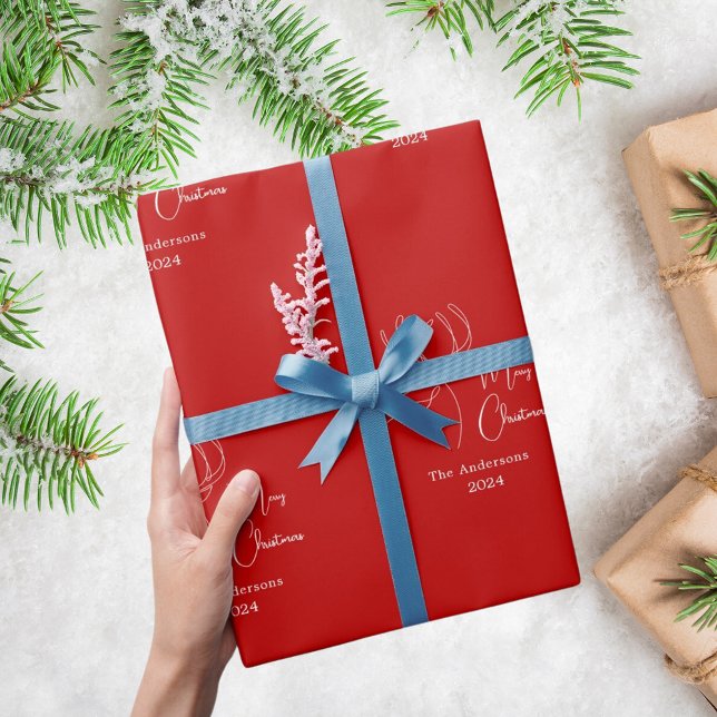 Papel De Regalo Lágrimas rojas abstractas Navidades modernos (Subido por el creador)