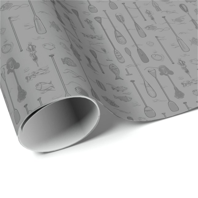 Papel de regalo Lake Life - Monocromo  (Esquina del rollo)