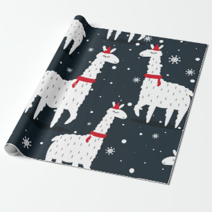 Papel De Regalo Lamas, fondo dibujado a mano. Manto sin costura co