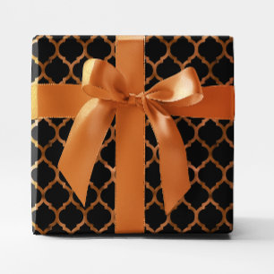 Papel De Regalo Lámina de cobre falsa y cuatro hojas negro