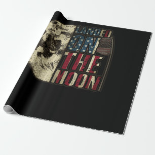 Papel De Regalo Landed On the Moon USA Flag CountryEscriba un mens