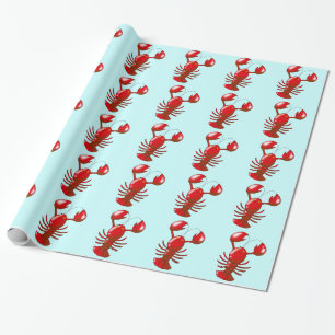 Papel De Regalo langosta del rojo del dibujo animado