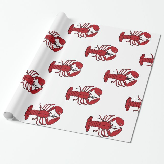 Papel De Regalo Langosta roja Thunder_Cove de Maine (Desenrollado)
