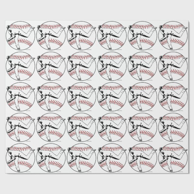 Papel De Regalo Lanzador de béisbol (Superficie plana)