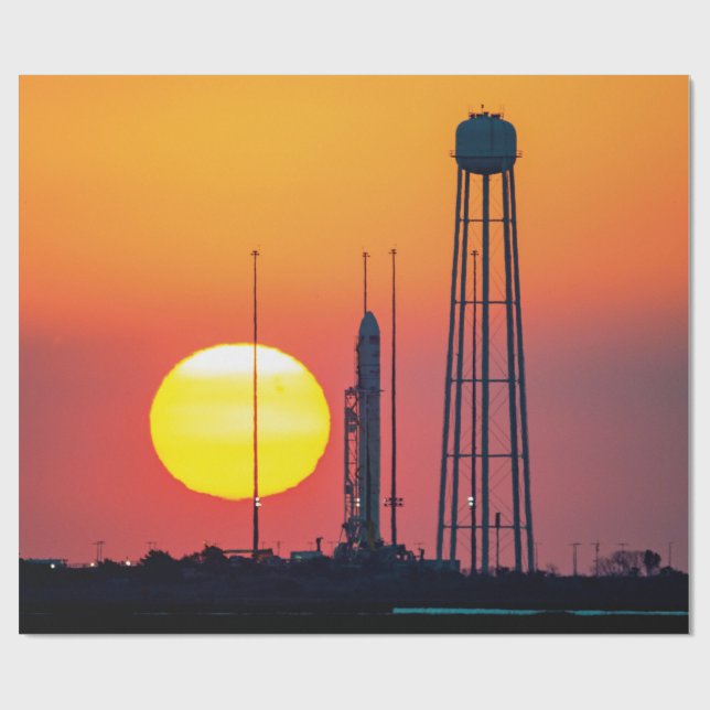 Papel De Regalo Lanzamiento de la NASA Antares Rocket Sunrise (Superficie plana)