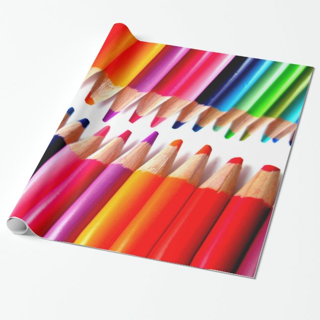 Papel De Regalo Lápices coloreados (Desenrollado)