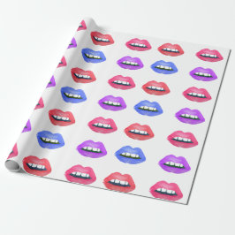 Papel De Regalo Lápiz labial de la diversión del beso de los