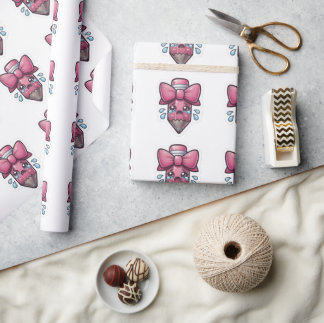 Papel De Regalo Lápiz Triste Adorable con Pegatina Die-Cut de Lazo