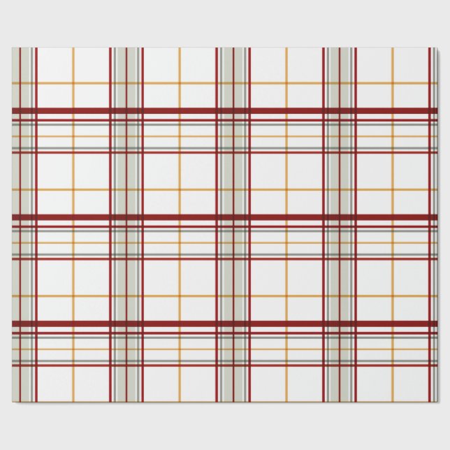 Papel De Regalo Large Plaid Modern Holiday Wrapping Paper (Costura)