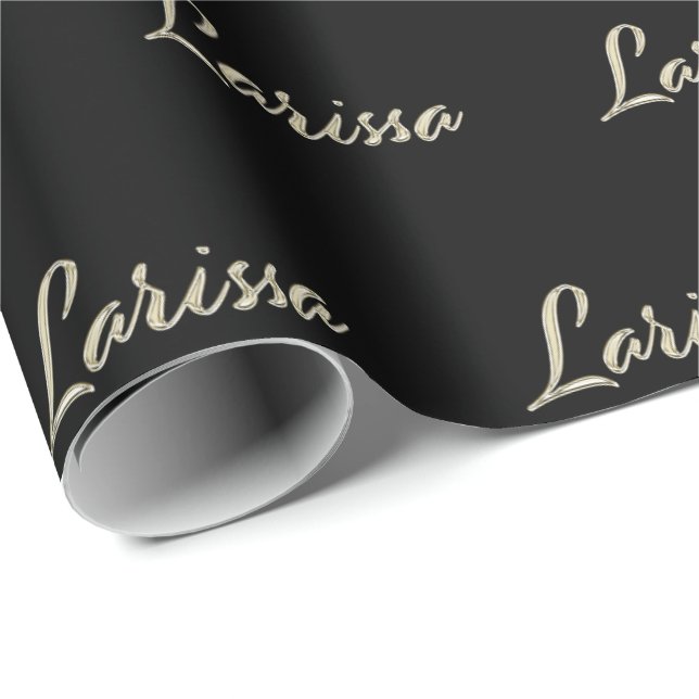 Papel De Regalo Larissa white gold Handwriting Geschenkpapier (Esquina del rollo)