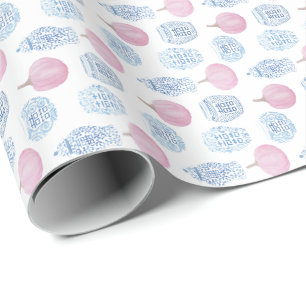 Papel De Regalo Las calabazas rosas femeninas cantan jars bebé
