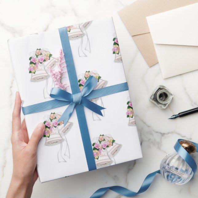 Papel De Regalo Las campanas bodas en blanco (Regalar)