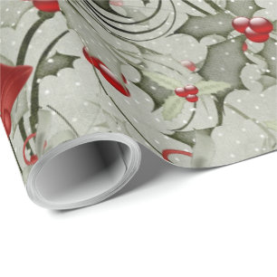 Papel De Regalo Las campanas de los navidades y Holly