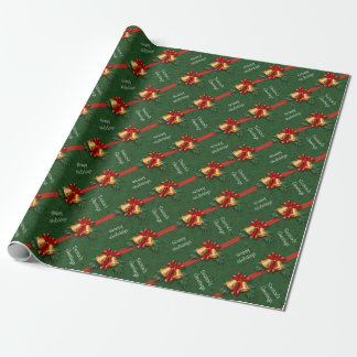 Papel De Regalo Las campanas de los navidades y Holly deja el verd