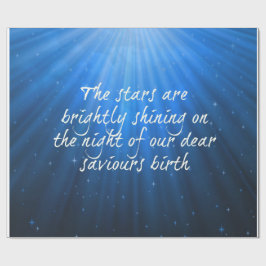 Papel De Regalo Las Estrellas Brillan Sobre El Nacimiento De Los Q