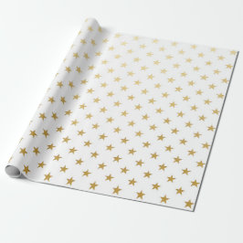 Papel De Regalo Las estrellas del oro blanco confetti Delicado de