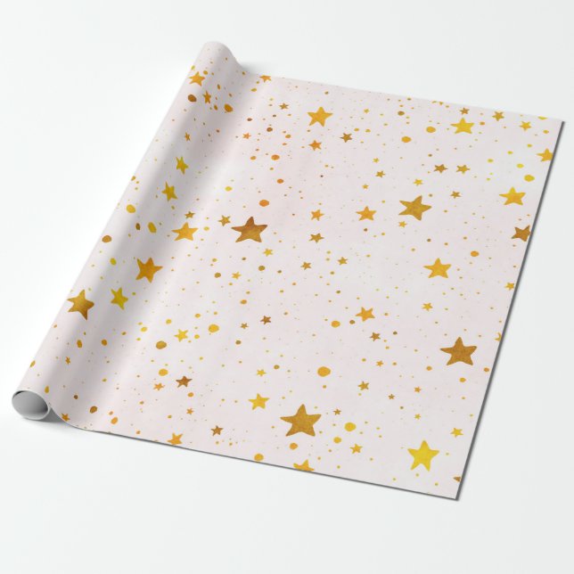 Papel De Regalo Las estrellas doradas (Desenrollado)