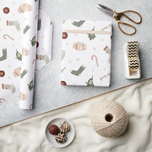 Papel De Regalo Las existencias navideñas de Feliz ofrecen regalo  (Artesanía)