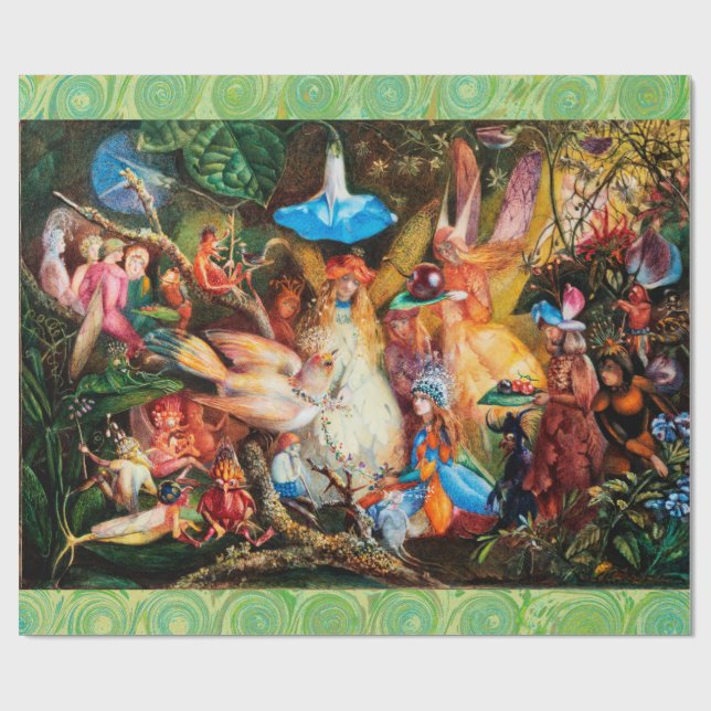 Papel De Regalo LAS FAIRIES FAVORITE BIRD Enchanted Woods Wrappin (Superficie plana)