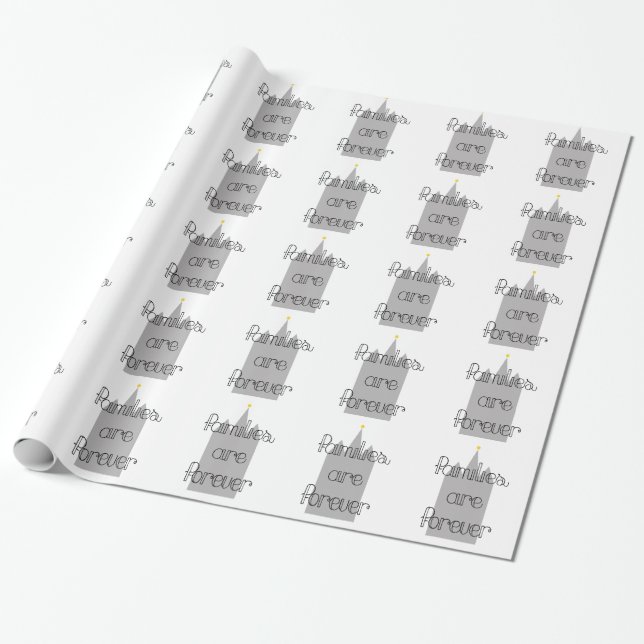 Papel De Regalo las familias son para siempre el templo mormon lds (Desenrollado)