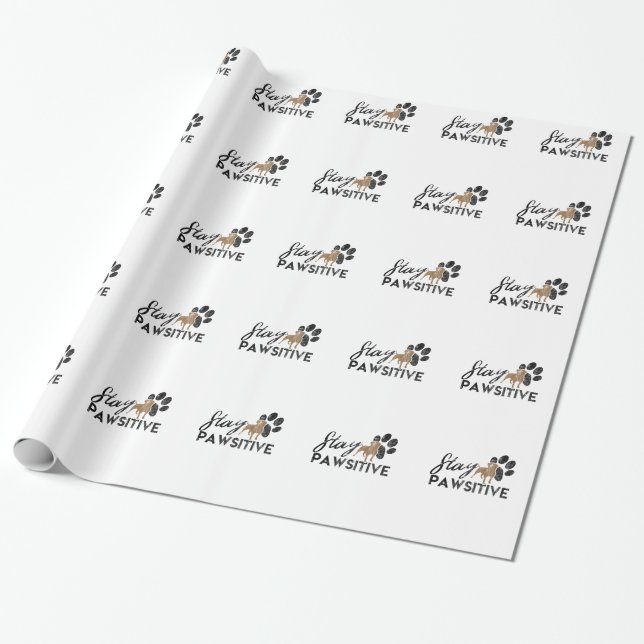 Papel De Regalo Las garras de los perros se mantienen inquietas pa (Desenrollado)