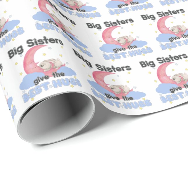 Papel De Regalo Las hermanas mayores dan los mejores abrazos - Con (Esquina del rollo)