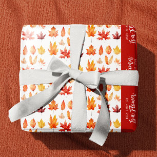Papel De Regalo Las hojas de otoño son un patrón de citas de flore