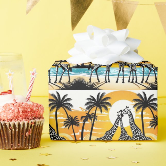 Papel De Regalo Las jirafas en la playa (Fiesta de cumpleaños )