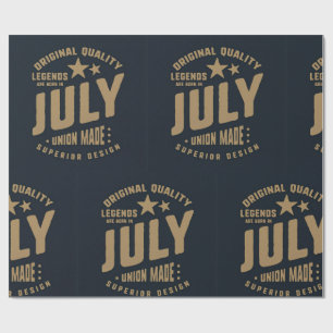 Papel De Regalo Las Leyendas Nacen en Julio Calidad Original