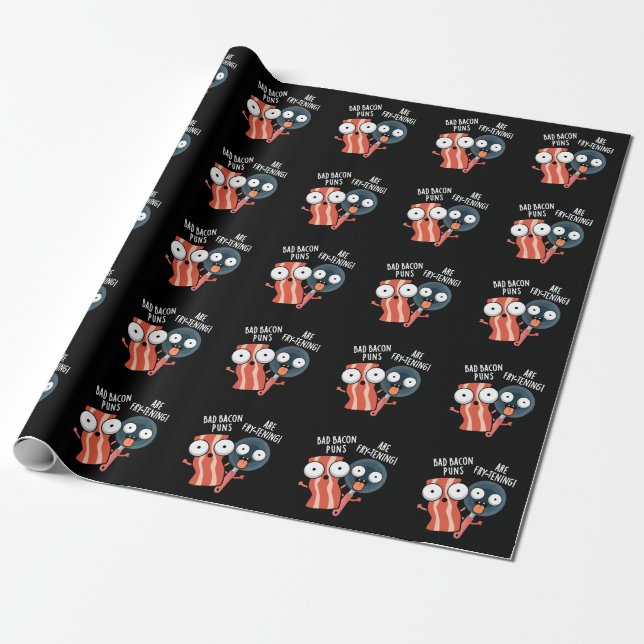 Papel De Regalo Las Mal Bacon Puns Son Alimentos Para Reducir El P (Desenrollado)