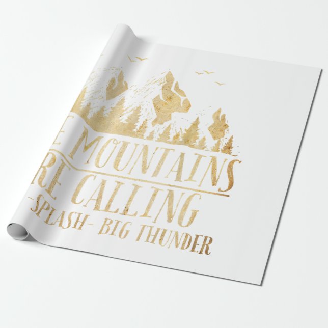 Papel De Regalo Las montañas llaman a la salpicadura espacial gran (Desenrollado)