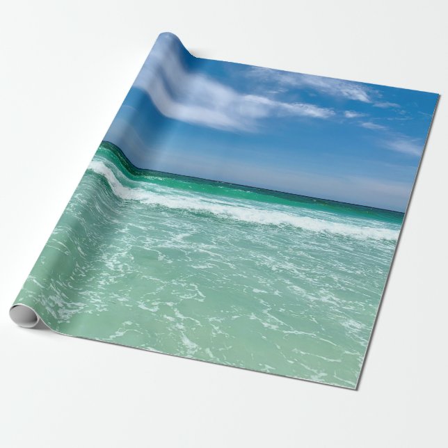 Papel De Regalo Las olas tropicales del océano Hermosa playa (Desenrollado)