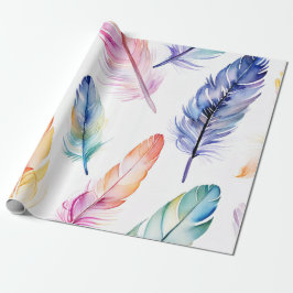 Papel De Regalo Las plumas de acuarela: Elegancia sutil
