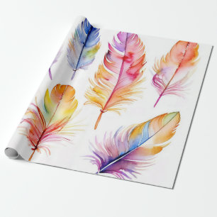 Papel De Regalo Las plumas en el vuelo: Colección de acuarela