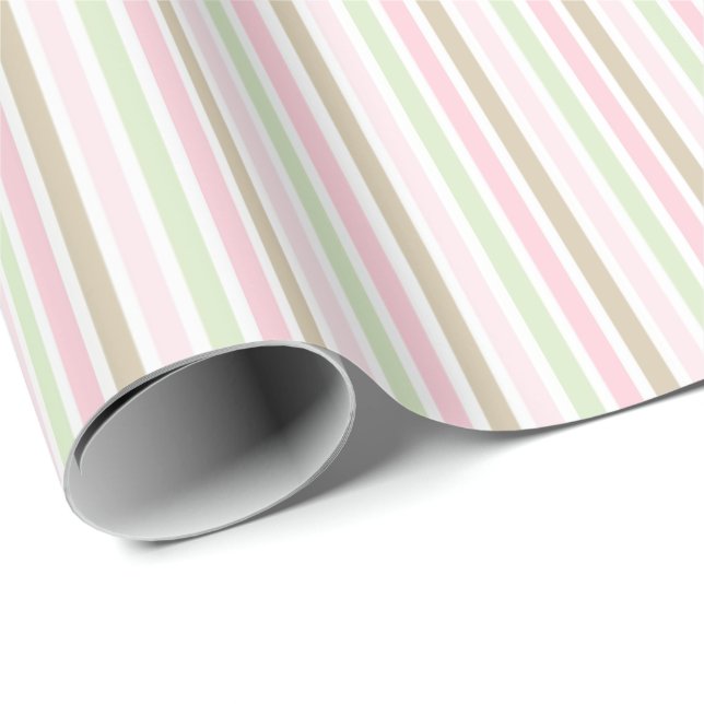 Papel De Regalo Las rayas pastel son bonitas y bonitos. (Esquina del rollo)