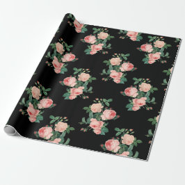 Papel De Regalo Las rosas rosas rosas pintadas en negro