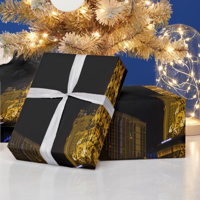 Papel De Regalo Las Vegas en el Skyline nocturno (Vacaciones)