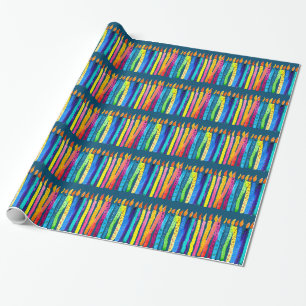 Papel De Regalo Las velas de cumpleaños color agua son coloridas