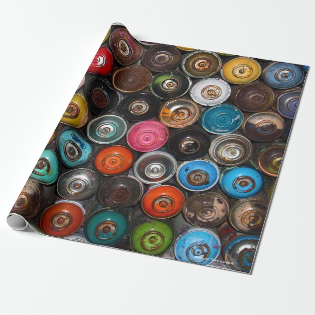 Papel De Regalo latas de pintura con spray, arte graffiti, (Desenrollado)