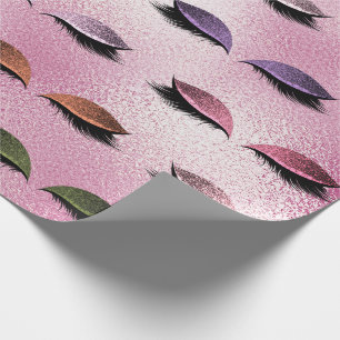 Papel De Regalo Latigazos rosados de cristal del purpurina del