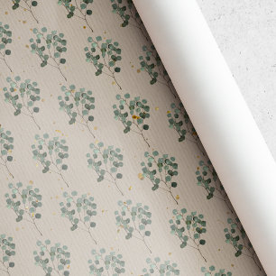Papel De Regalo Laurel de Navidad Rústico Vintage
