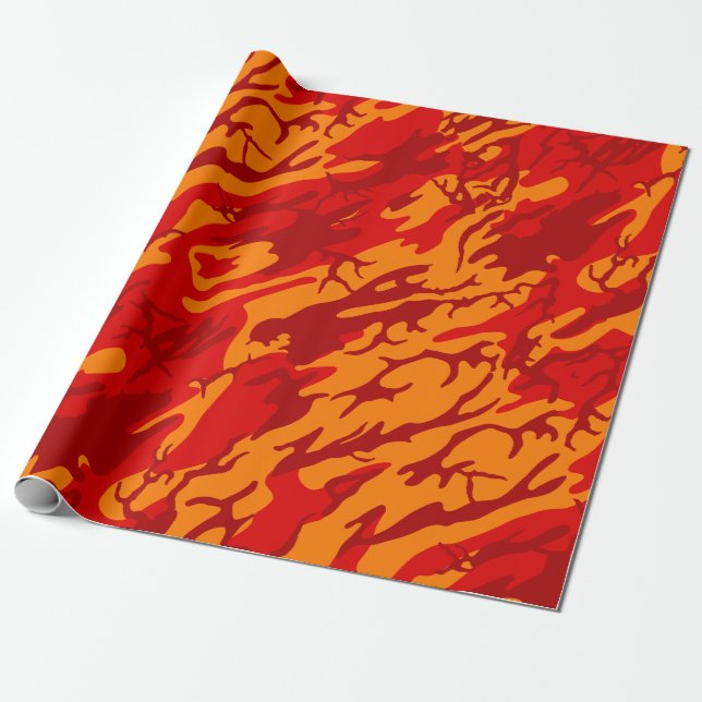 Papel De Regalo Lava Red Camo (Desenrollado)